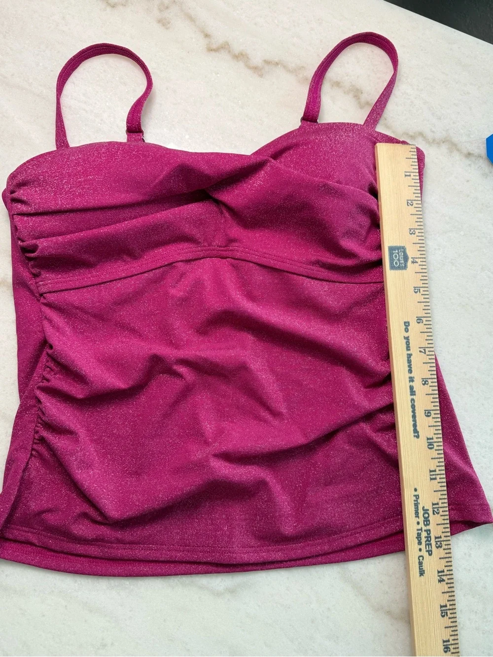 Land’s End Women's High Shine Bandeau Tankini Top & High Waited Bottom